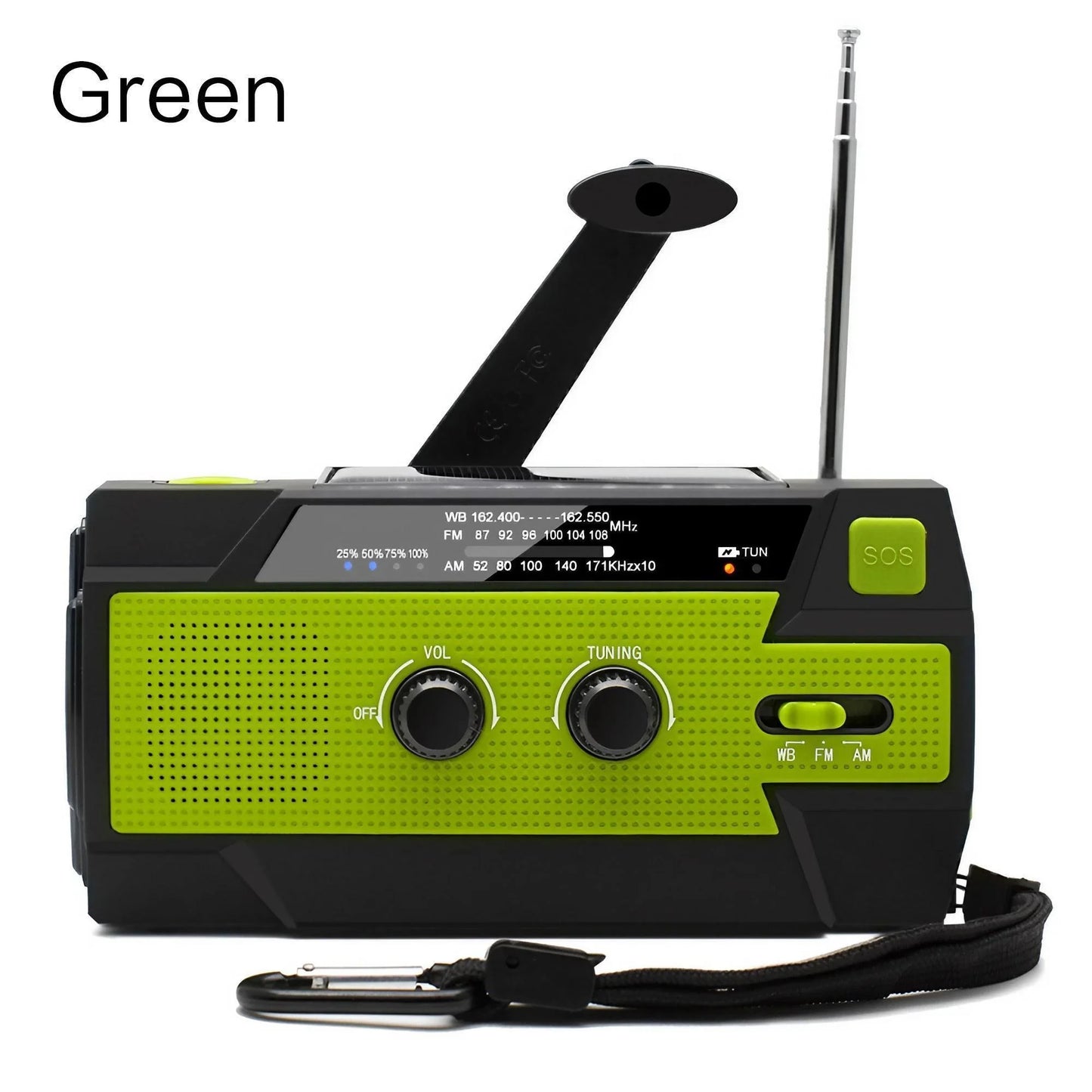 Radio Météo Urgence FM AM WB - Solaire Manivelle 2000mAh LED - Camp de Base Farzen