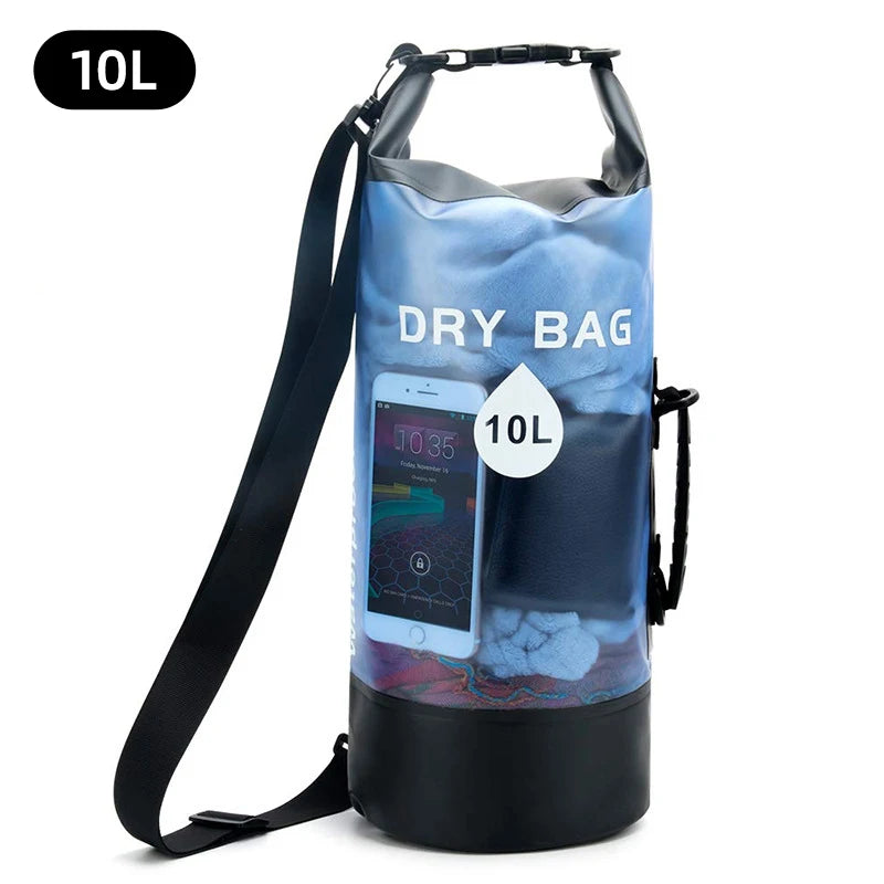 Sac Étanche PVC 10L 20L - Imperméable Natation Rafting Kayak - Camp de Base Farzen