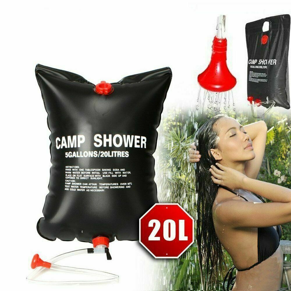 Douche de camping portable compacte de 20 L - Chauffage solaire - Camp de Base Farzen