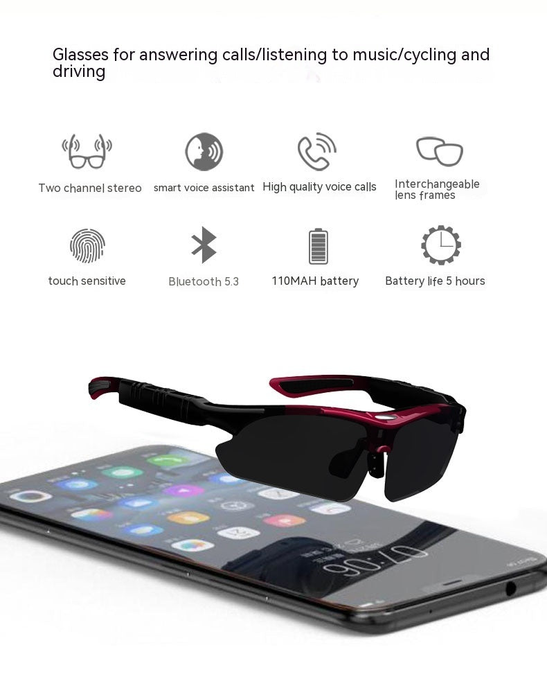 Lunettes Bluetooth Sport - Casque Audio Activités Extérieur 64g - Camp de Base Farzen