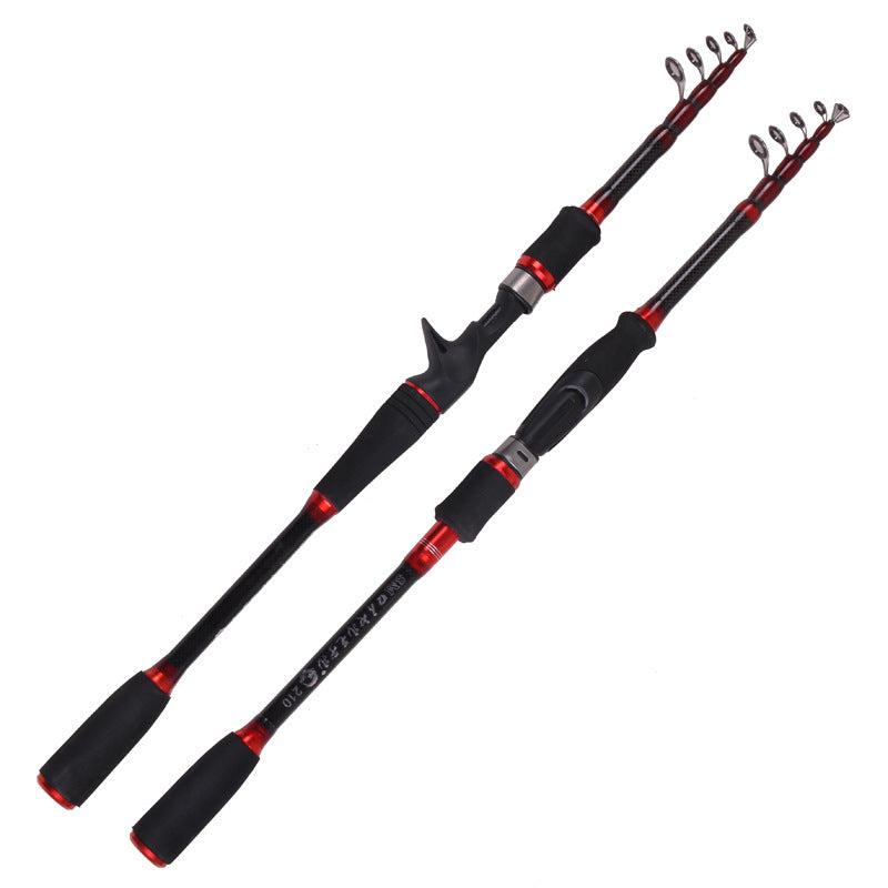 Canne Pêche Carbone Télescopique 1.8-3m - Mer Rivière - Camp de Base Farzen