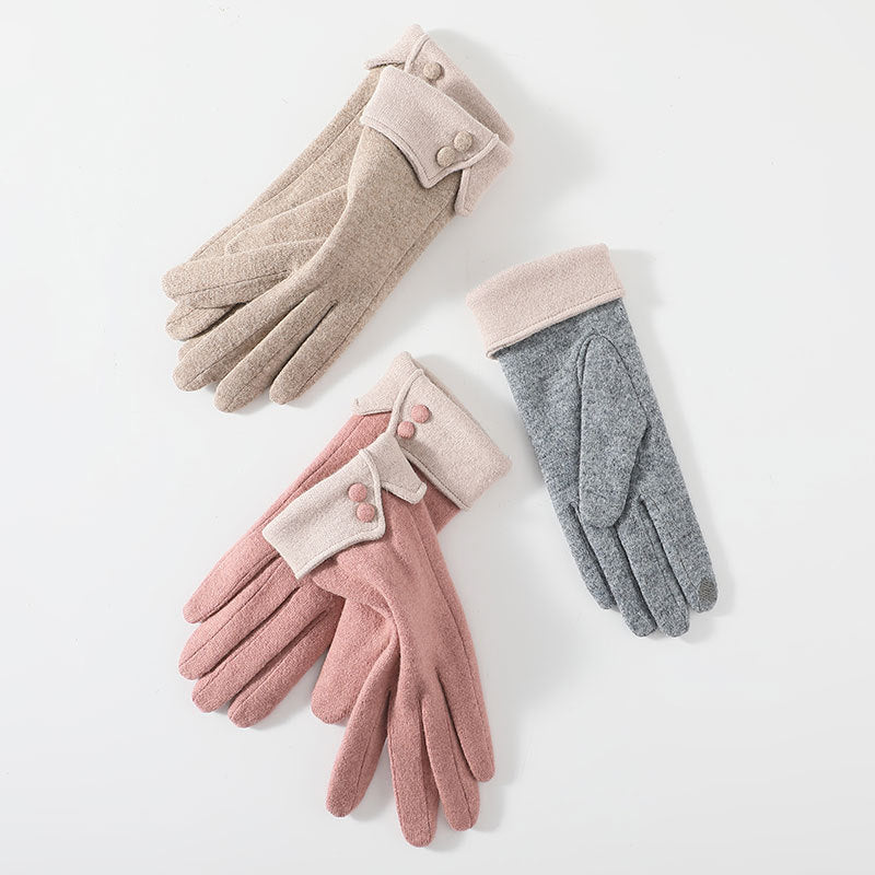 Gants Femme Cachemire Épais - Écran Tactile Chauds Coupe-Vent 23cm - Camp de Base Farzen