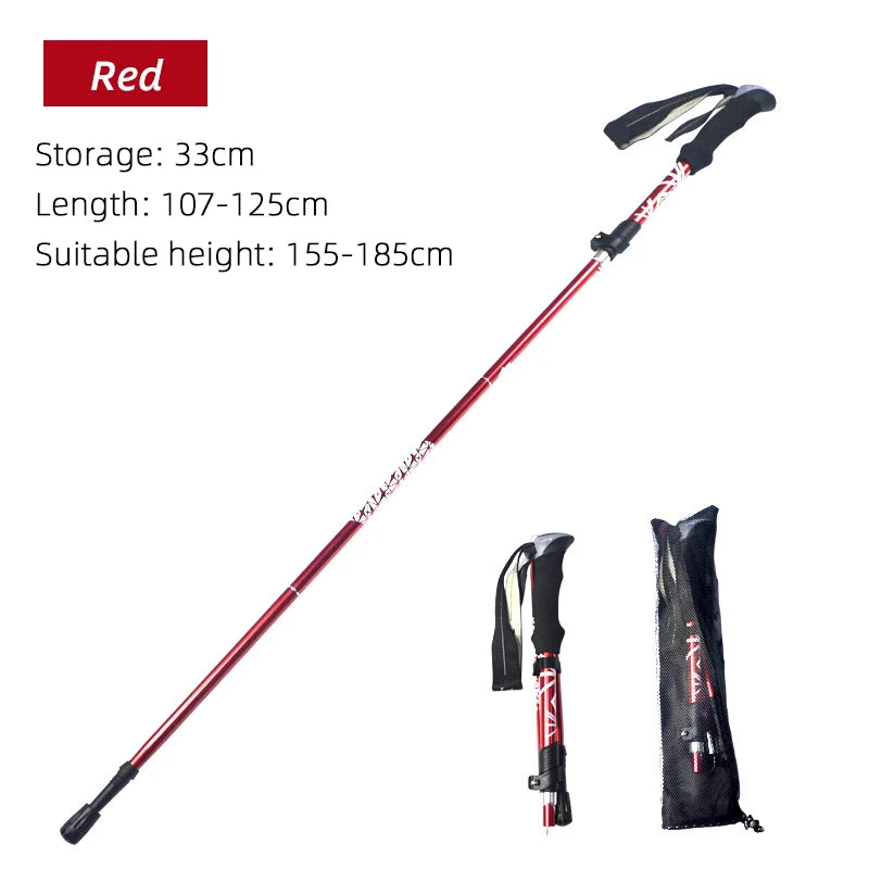 Bâton Randonnée Pliable 5 Sections - Portable Télescopique - Camp de Base Farzen