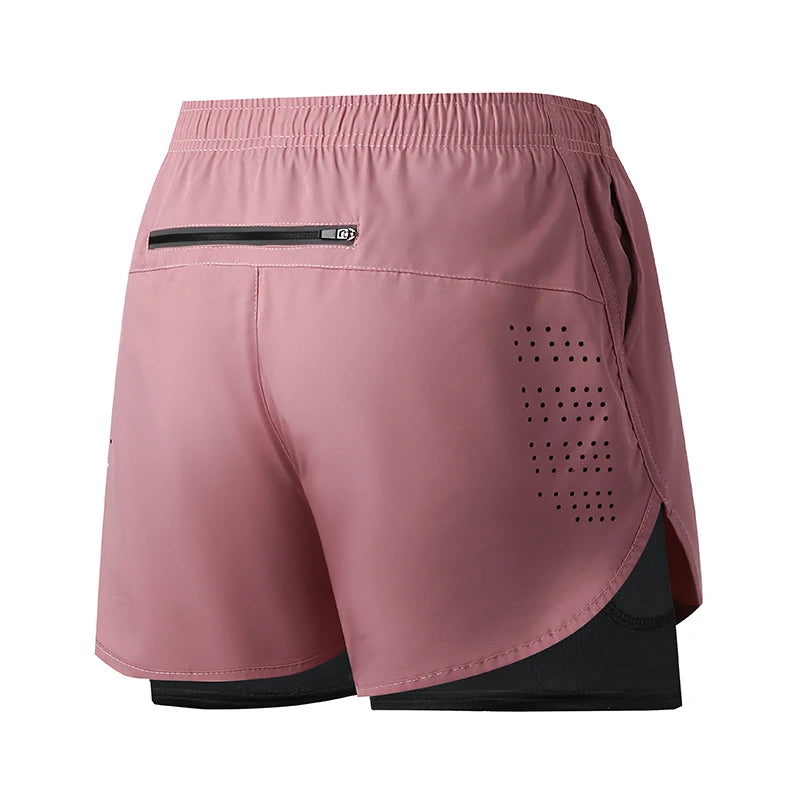 Short Fitness Homme Double Couche - Séchage Rapide Running Sport Noir - Camp de Base Farzen