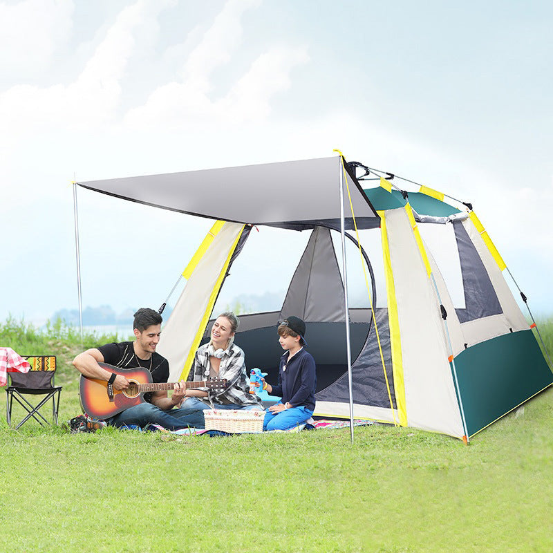 Tente Camping Automatique - Fibre Verre 2-3 Personnes 200x150x130cm - Camp de Base Farzen
