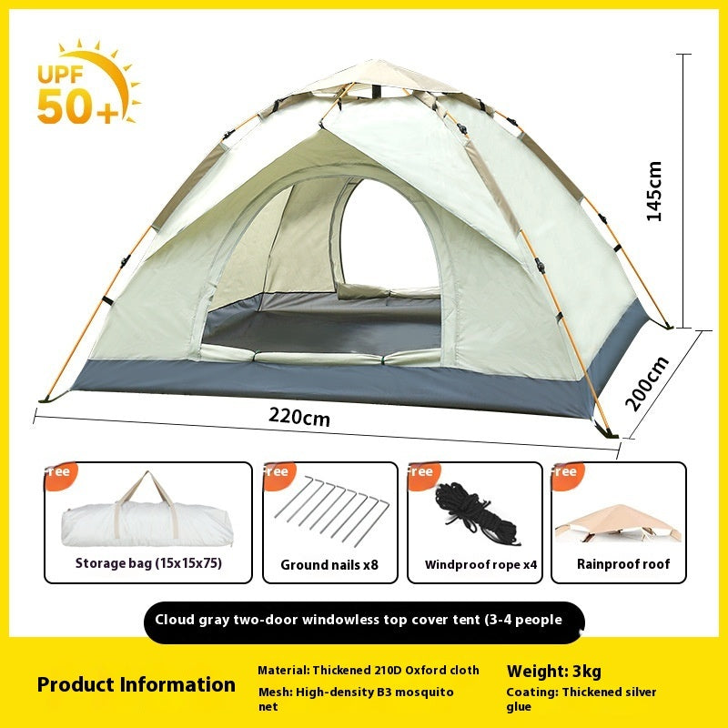Tente Camping Automatique Pop-Up - Montage Instantané 2-4 Personnes - Camp de Base Farzen