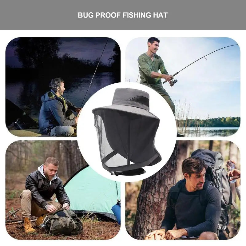 Chapeau Anti-Abeilles Filet Intégral - Protection Apiculture Pêche Coton - Camp de Base Farzen