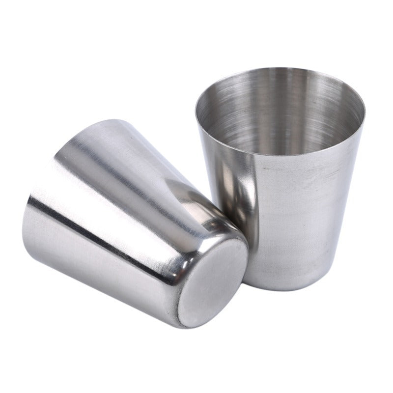 Set 6 Tasses Acier Inoxydable avec Housse Camping - Camp de Base Farzen