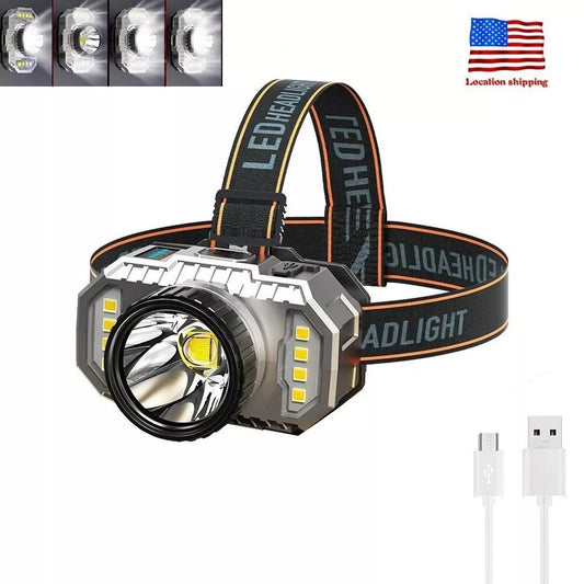 Lampe Frontale LED Rechargeable USB - Camping Randonnée 100g - Camp de Base Farzen