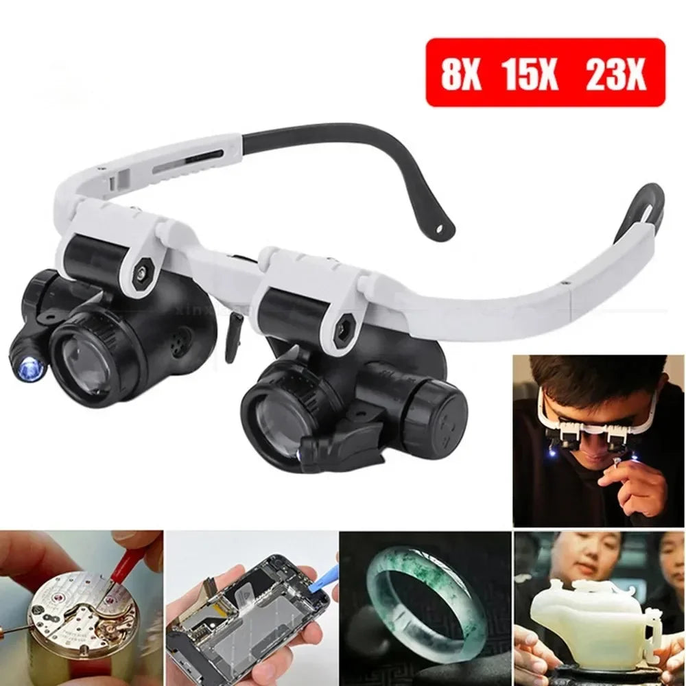 Loupe 8X/15X/23X Bijoutier Horloger avec éclairage LED - Camp de Base Farzen