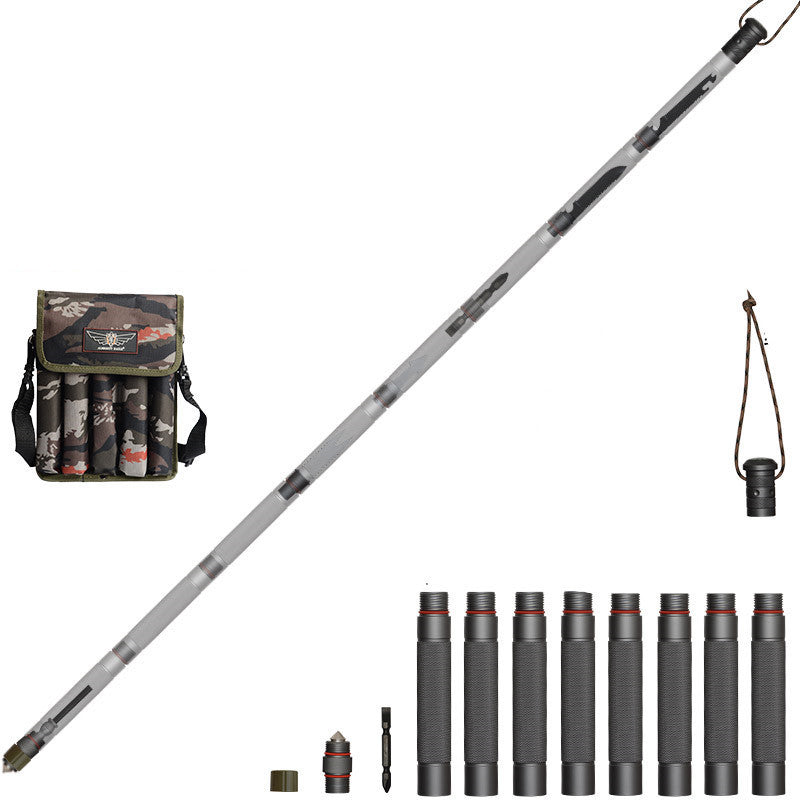 Bâton Randonnée Poignée Droite 4 Sections - Robuste 1145g - Camp de Base Farzen