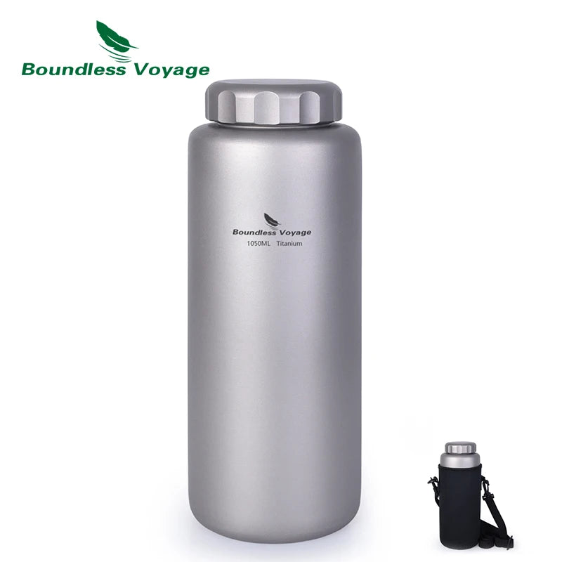 Gourde Titane 1050ml Grande Capacité - Anti-Fuite Expédition Longue Durée - Camp de Base Farzen