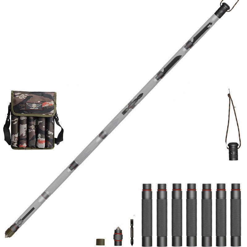 Bâton Randonnée Poignée Droite 4 Sections - Robuste 1145g - Camp de Base Farzen