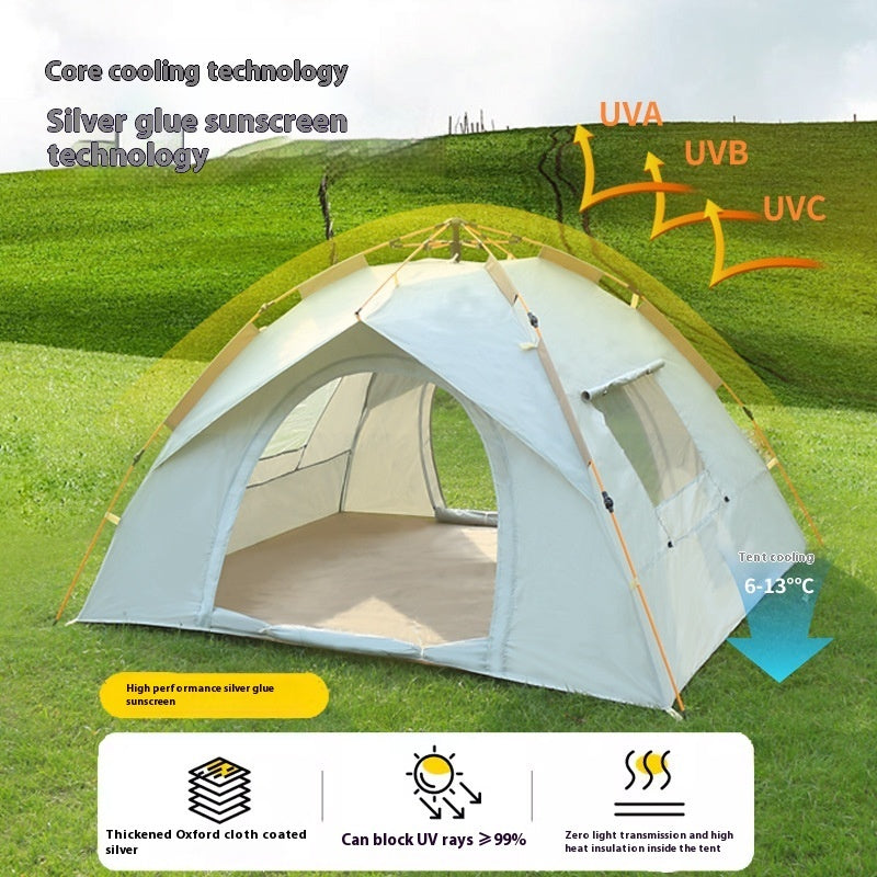 Tente Camping Automatique Pop-Up - Montage Instantané 2-4 Personnes - Camp de Base Farzen