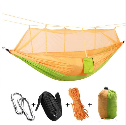 Hamac Double Parachute Moustiquaire - Nylon 210T Anti-Insectes - Camp de Base Farzen