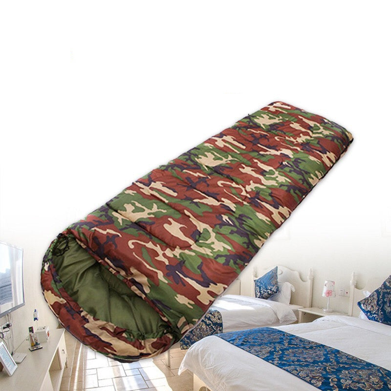 Sac de Couchage Camouflage Urgence - Polyester 170T (180+30)x75cm - Camp de Base Farzen