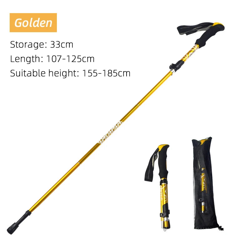 Bâton Randonnée Pliable 5 Sections - Portable Télescopique - Camp de Base Farzen