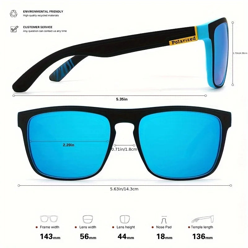 Lunettes de soleil carrées vintage pour hommes et femmes, verres de sport, de pêche, de conduite, de marque, antireflets, UV400 - Camp de Base Farzen