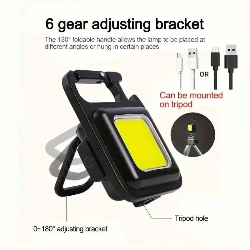 Lampe Torche Porte-Clés LED COB - Camping Magnétique 50g - Camp de Base Farzen