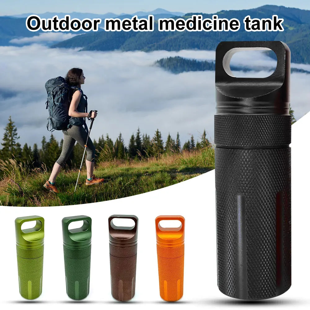 Capsule Survie Étanche - Conteneur Médicaments Outdoor - Camp de Base Farzen