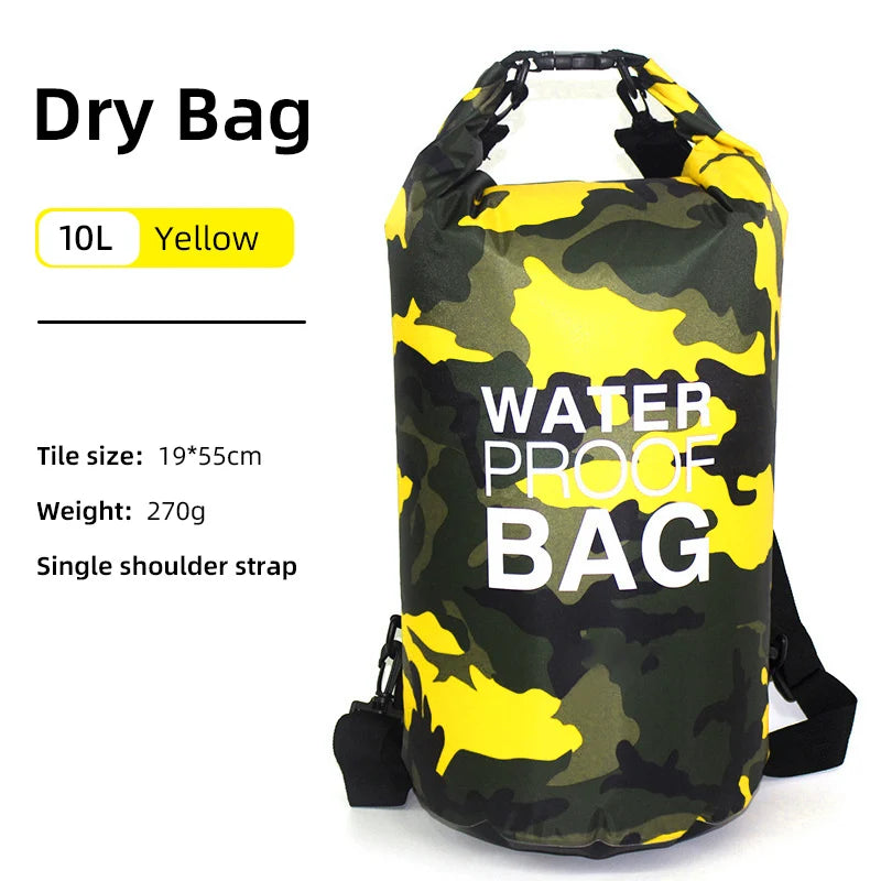 Sac Étanche PVC 10L 20L - Imperméable Natation Rafting Kayak - Camp de Base Farzen