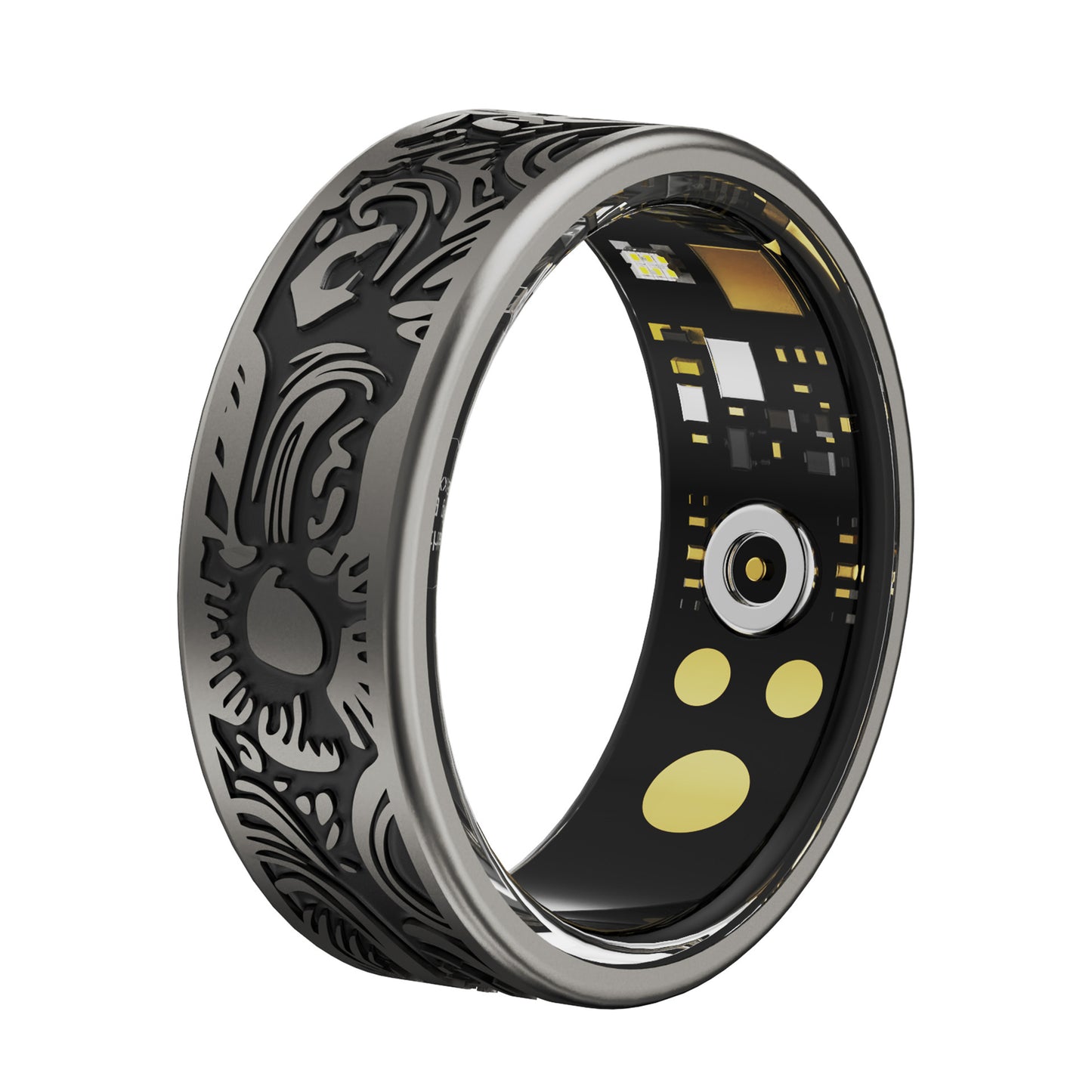 Bague intelligente de style rétro avec fréquence cardiaque et pression artérielle - Camp de Base Farzen