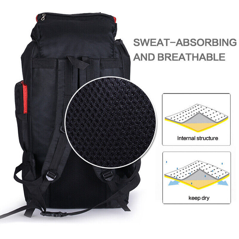 Sac à dos de randonnée extra large 80 L, imperméable, noir - Camp de Base Farzen