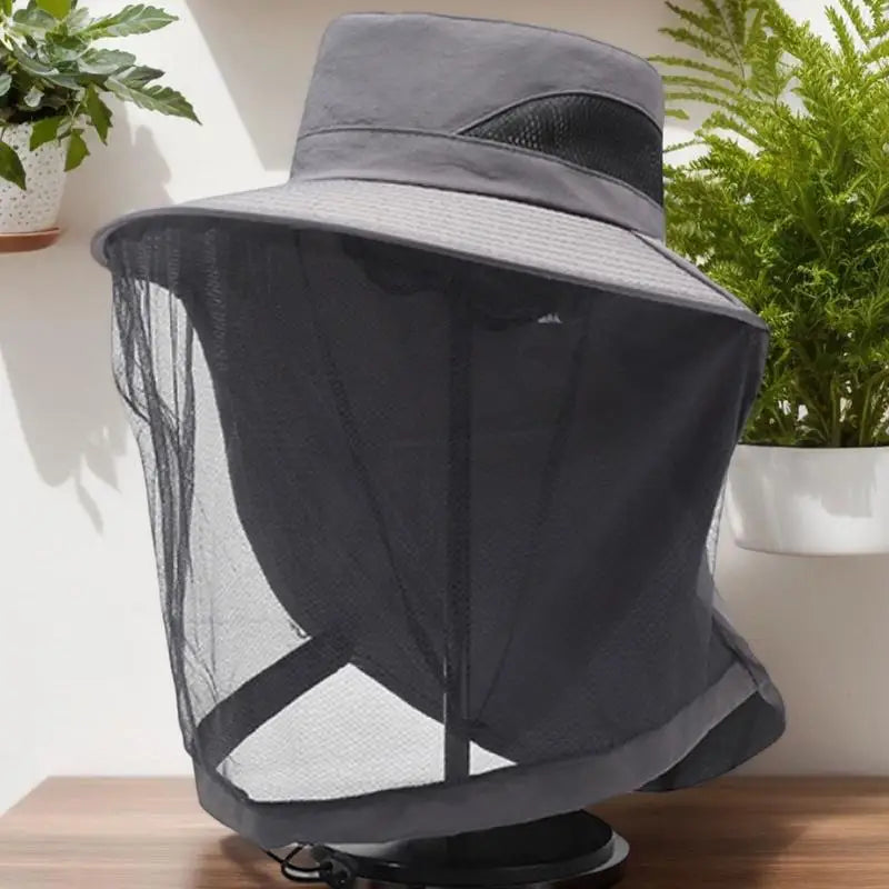 Chapeau Anti-Abeilles Filet Intégral - Protection Apiculture Pêche Coton - Camp de Base Farzen