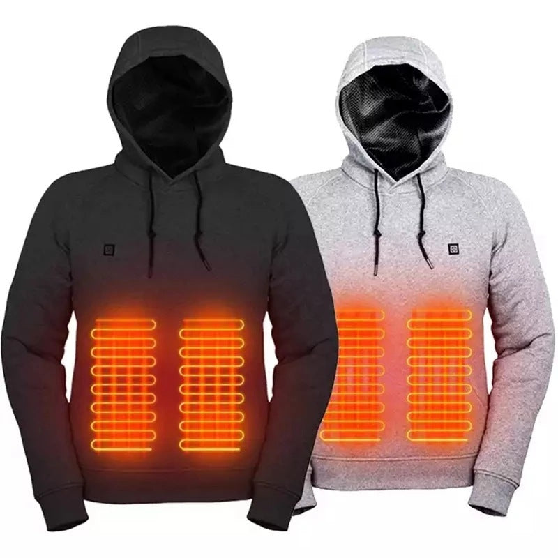 Pull Chauffant Électrique USB Homme - Sweat Capuche Hiver Rechargeable 1168g - Camp de Base Farzen