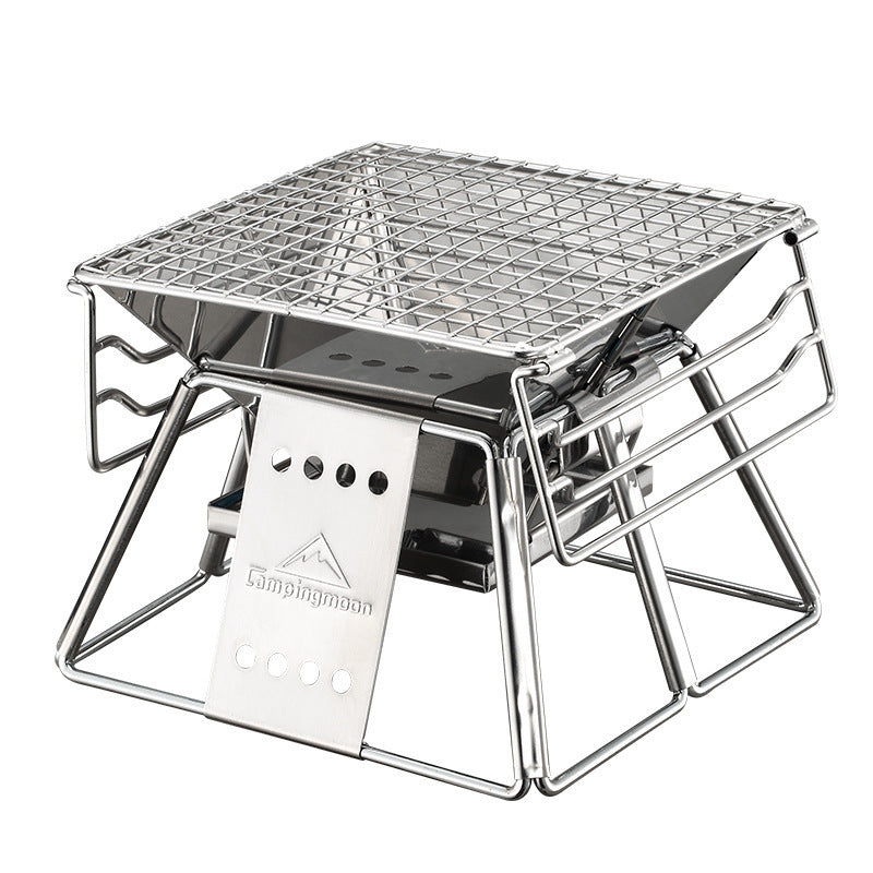 Barbecue Portable Pliable Acier Inoxydable Grille Antiadhésive - Camp de Base Farzen