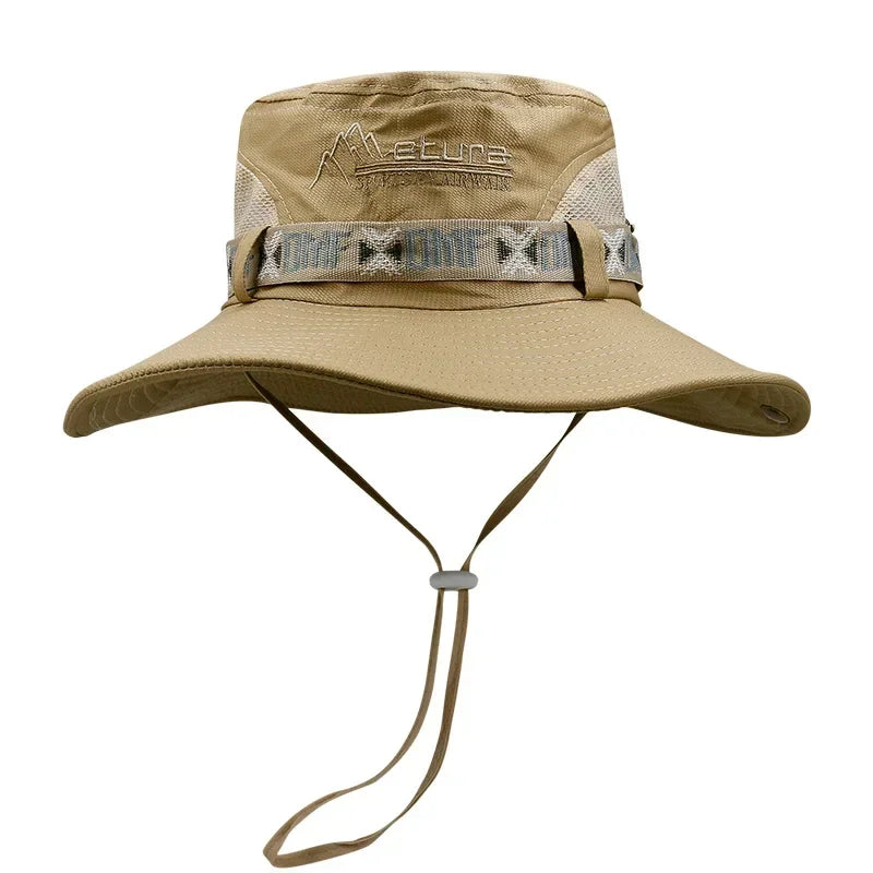 Chapeau Bob Été Homme Protection UV - Panama Safari Polyester Large Bord - Camp de Base Farzen