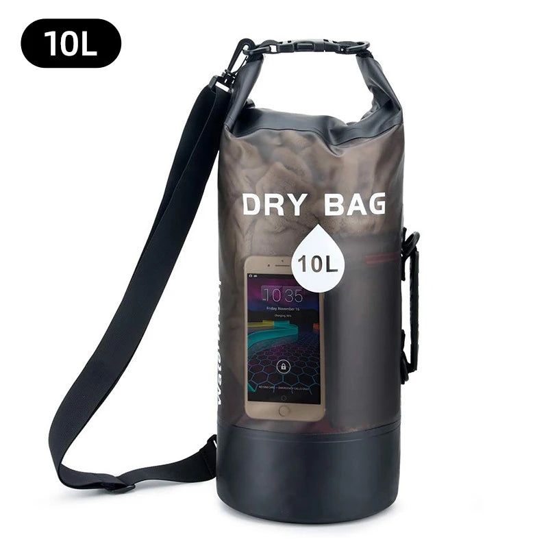 Sac Étanche PVC 10L 20L - Imperméable Natation Rafting Kayak - Camp de Base Farzen