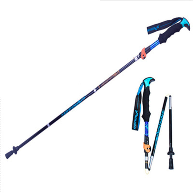 Bâton Randonnée Rétractable Pliable Poignée Droite - 320g - Camp de Base Farzen