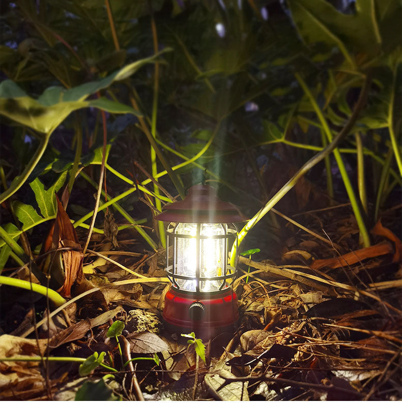 Lampe Camping LED Rechargeable Rétro - Ambiance 5W Gradation Continue - Camp de Base Farzen