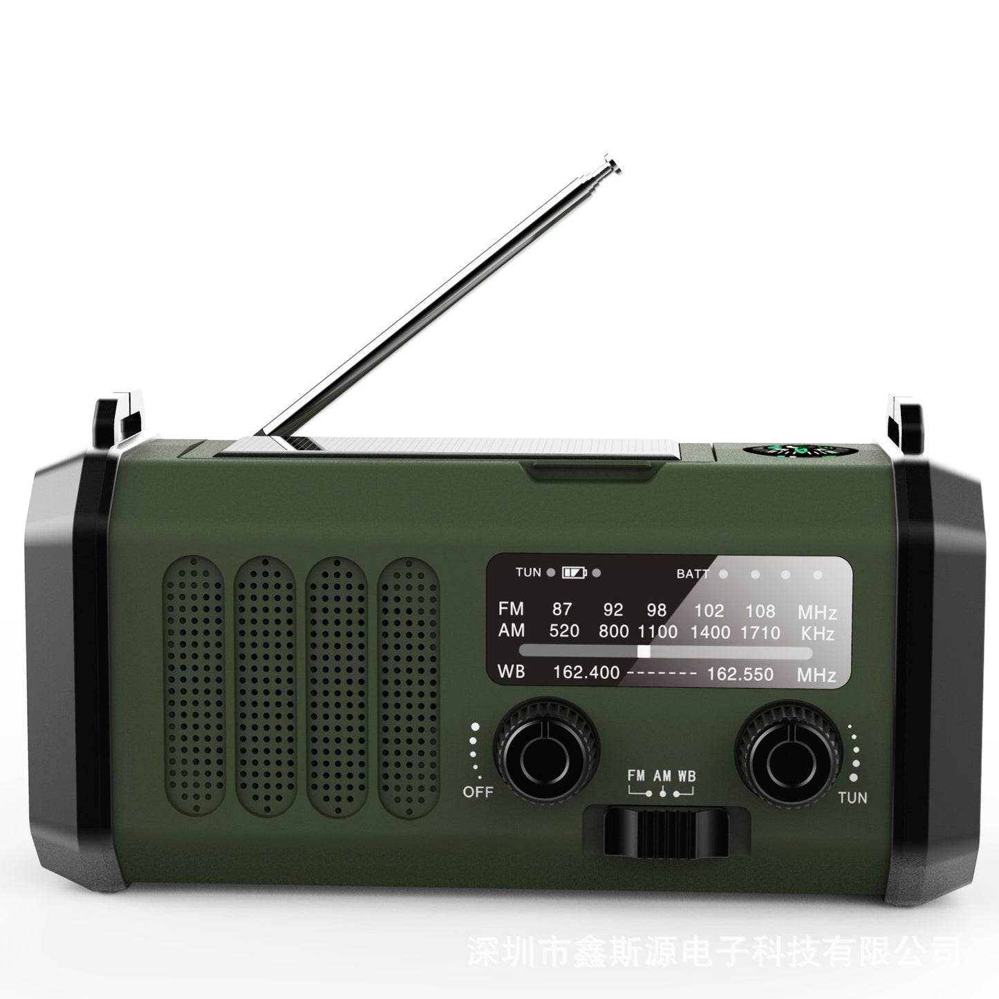 Radio d'Urgence Dynamo Solaire 3-en-1 | Lampe Torche & Boussole - Camp de Base Farzen
