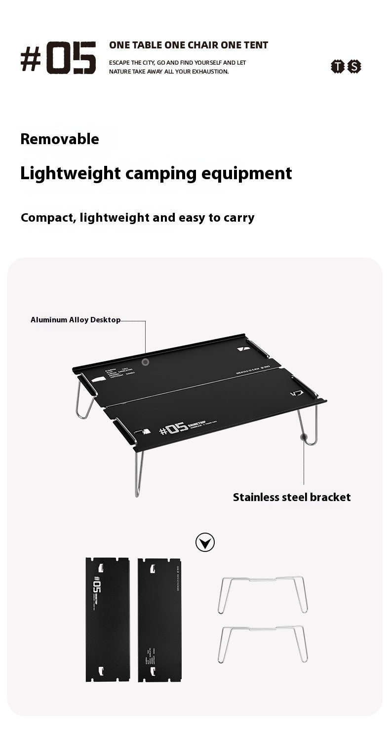 Table Pliante Camping Aluminium - Légère et Portable - Camp de Base Farzen