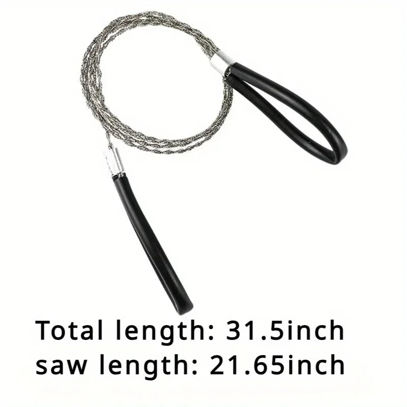 Scie Fil Inox Poche - Poignée Doigts Survie Ultra-Légère 68cm - Camp de Base Farzen