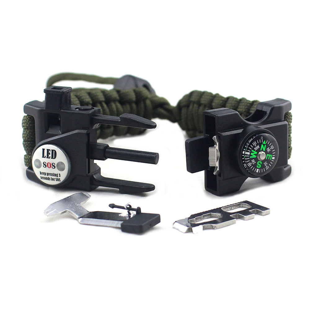 Bracelet de survie réglable tressé en corde de parachute - Camp de Base Farzen