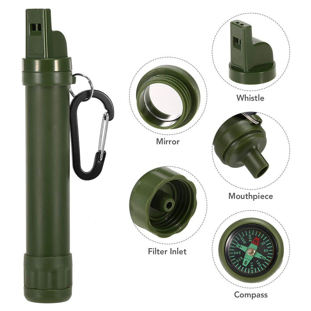 Filtre Eau Urgence Ultra-Portable 1500L - Purification Outdoor Expédition 93g - Camp de Base Farzen