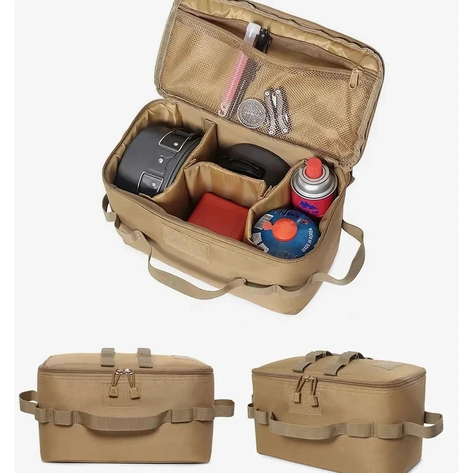 Sac Rangement Camping Oxford 600D - Organisateur Réchaud Ustensiles 310g - Camp de Base Farzen