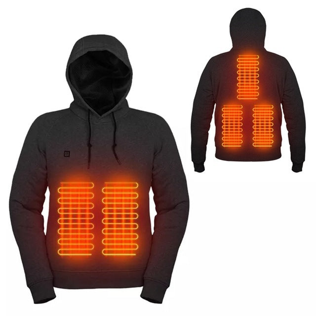 Pull Chauffant Électrique USB Homme - Sweat Capuche Hiver Rechargeable 1168g - Camp de Base Farzen
