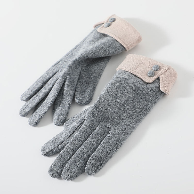 Gants Femme Cachemire Épais - Écran Tactile Chauds Coupe-Vent 23cm - Camp de Base Farzen
