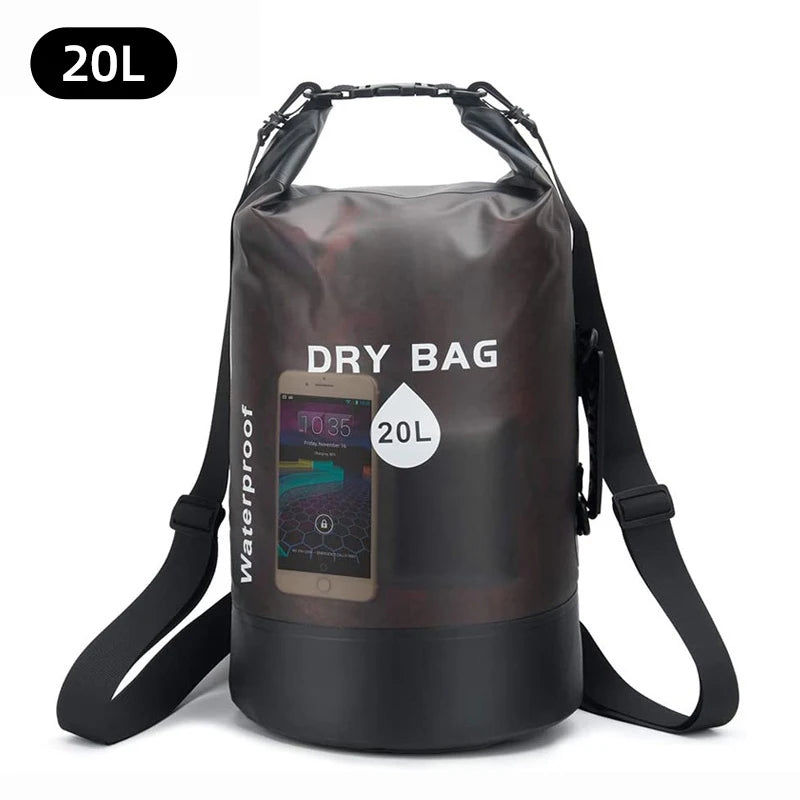 Sac Étanche PVC 10L 20L - Imperméable Natation Rafting Kayak - Camp de Base Farzen