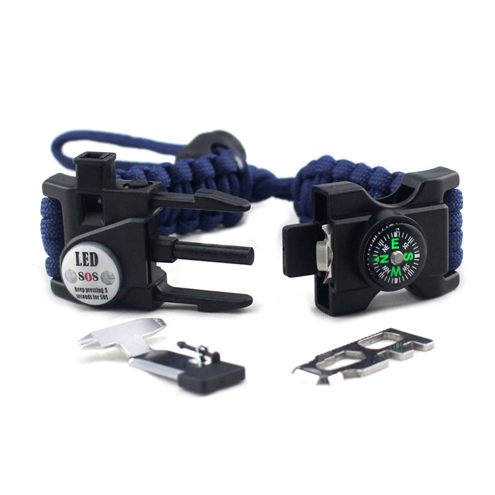 Bracelet de survie réglable tressé en corde de parachute - Camp de Base Farzen