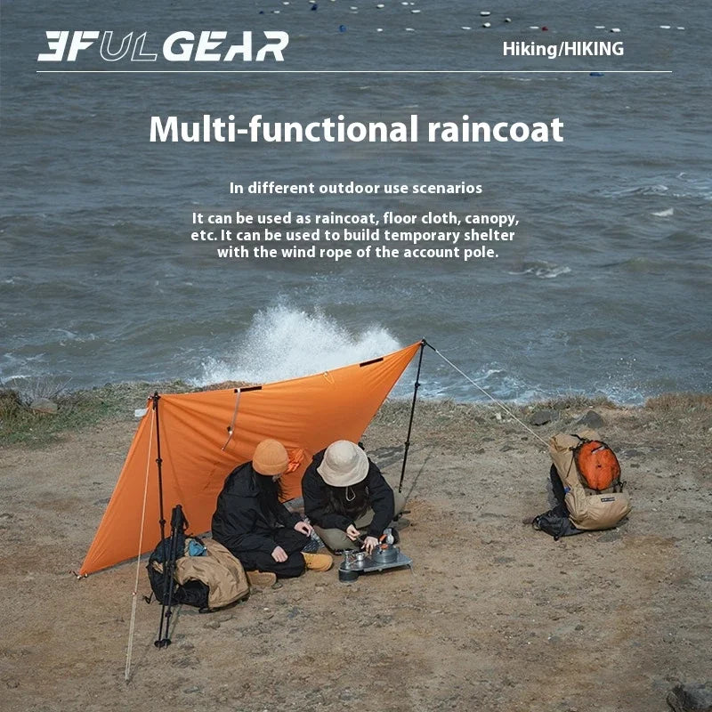 Poncho Imperméable 3 en 1 Ultraléger - Silicone 15D 200g - Camp de Base Farzen
