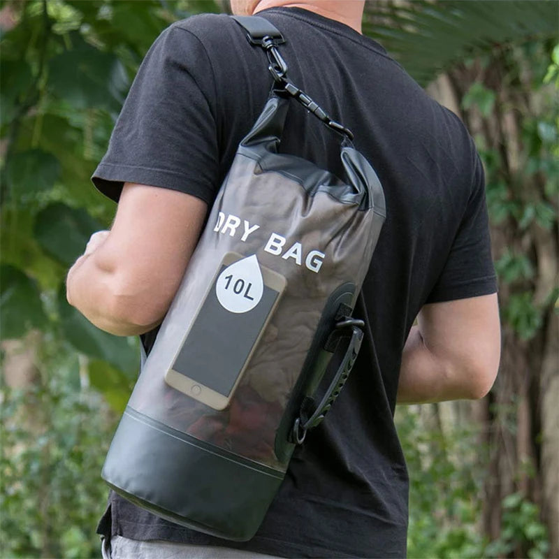 Sac Étanche PVC 10L 20L - Imperméable Natation Rafting Kayak - Camp de Base Farzen