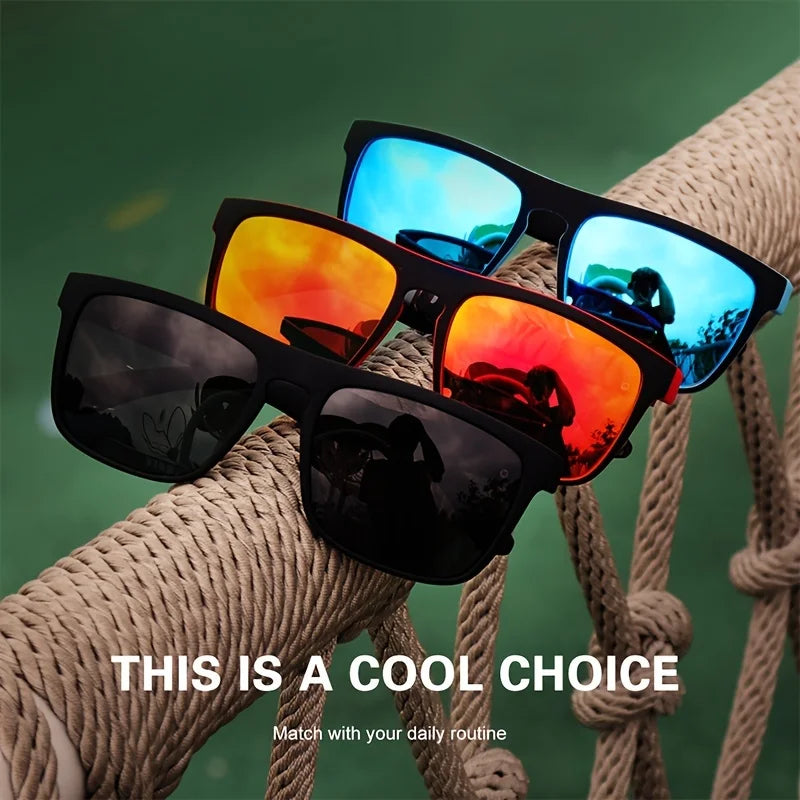Lunettes de soleil carrées vintage pour hommes et femmes, verres de sport, de pêche, de conduite, de marque, antireflets, UV400 - Camp de Base Farzen