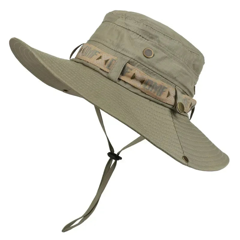 Chapeau Bob Été Homme Protection UV - Panama Safari Polyester Large Bord - Camp de Base Farzen