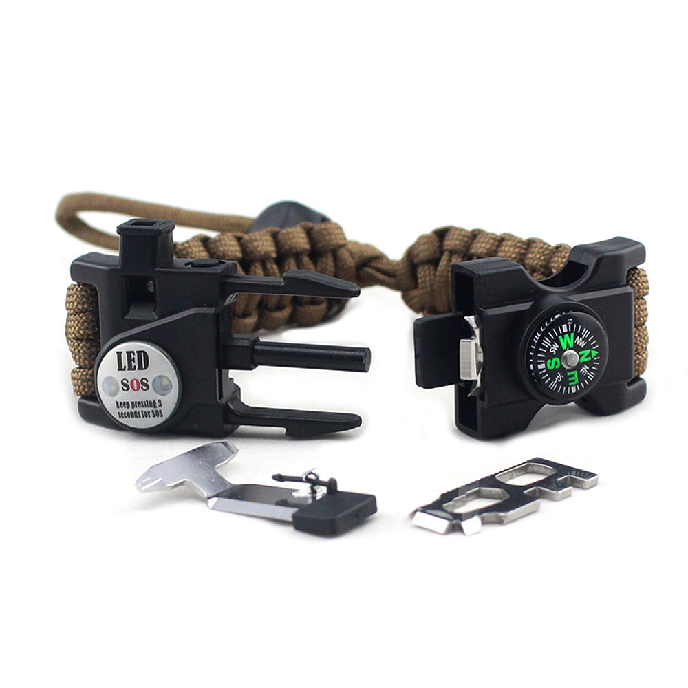 Bracelet de survie réglable tressé en corde de parachute - Camp de Base Farzen