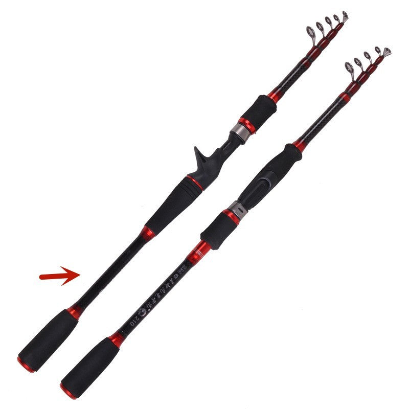 Canne Pêche Carbone Télescopique 1.8-3m - Mer Rivière - Camp de Base Farzen